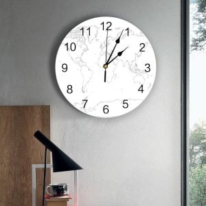 Horloge murale carte du monde design